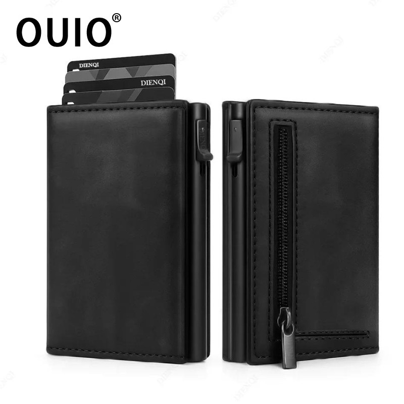 Card Holder Slim Case - OUIO Carteira Masculina RFID para Cartões