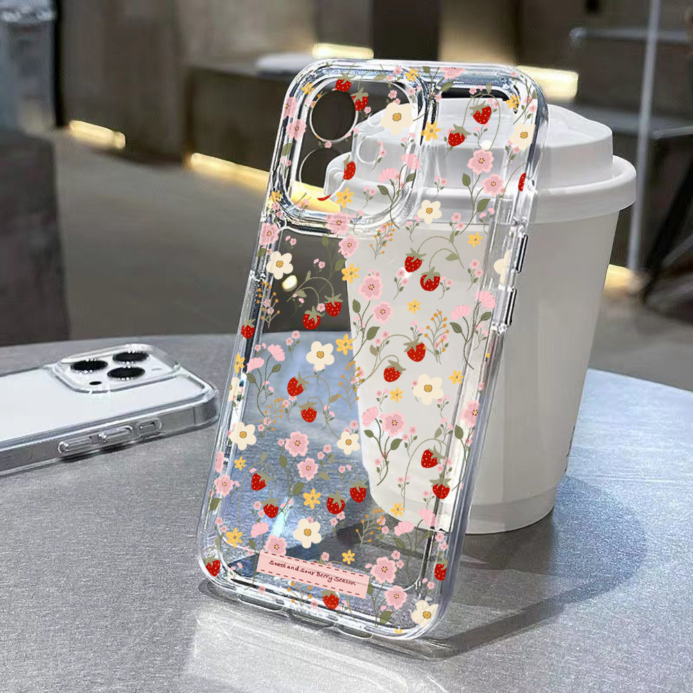 Phone Cases Aesthetic - Capa Estética Floral Transparente de TPU