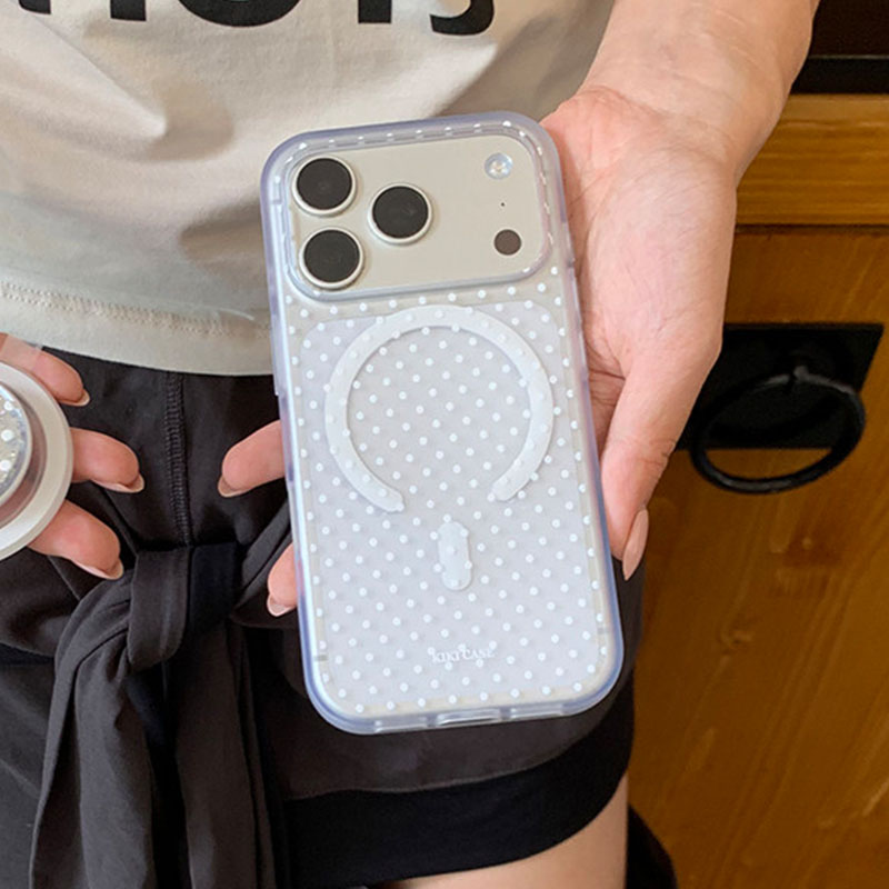 Phone Cases Polka Dot - Capa Traseira Magnética Fosca Minimalista com