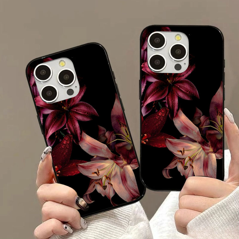 Elegante flor de lírio vermelh - Phone Cases Aesthetic avaliação e preço