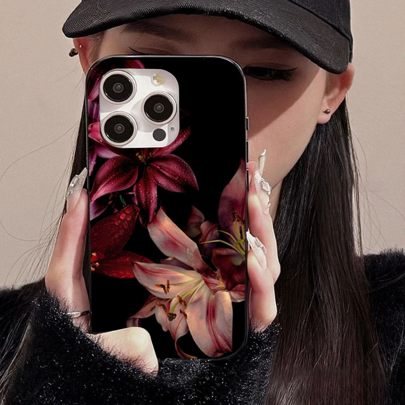 Elegante flor de lírio vermelh - Phone Cases Aesthetic avaliação e preço