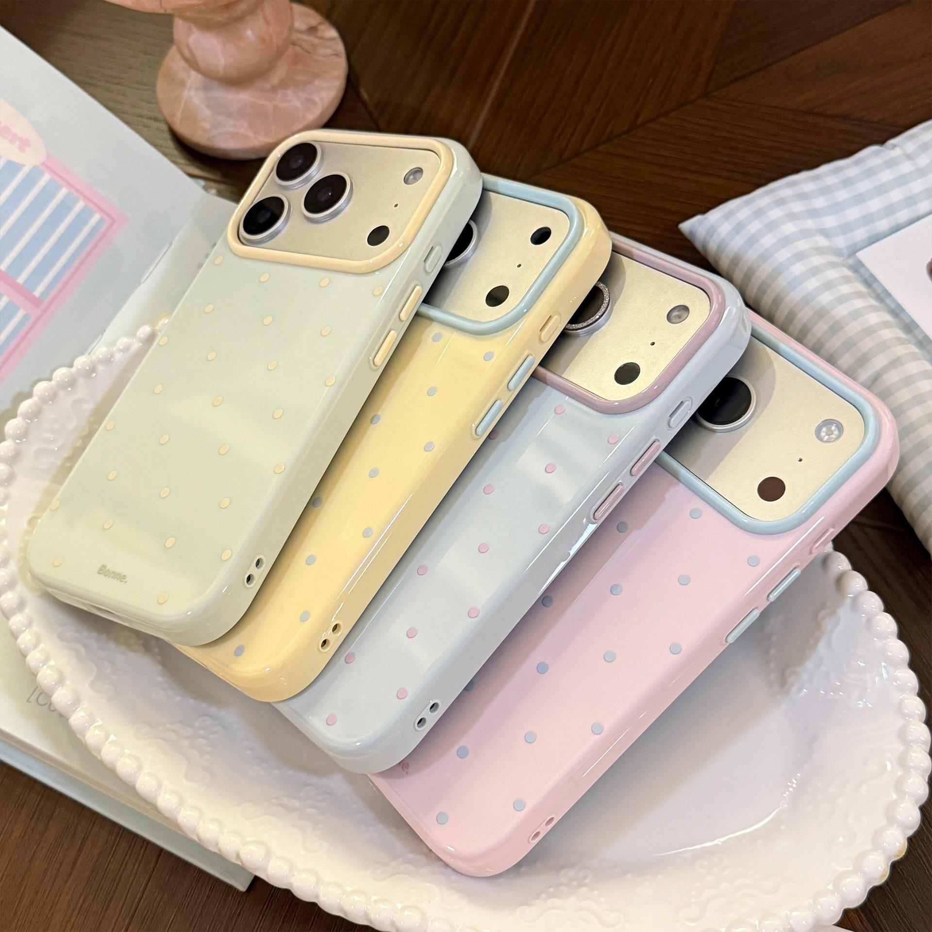 Capa de Silicone INS Coreana c - Phone Cases Polka Dot avaliação e preço